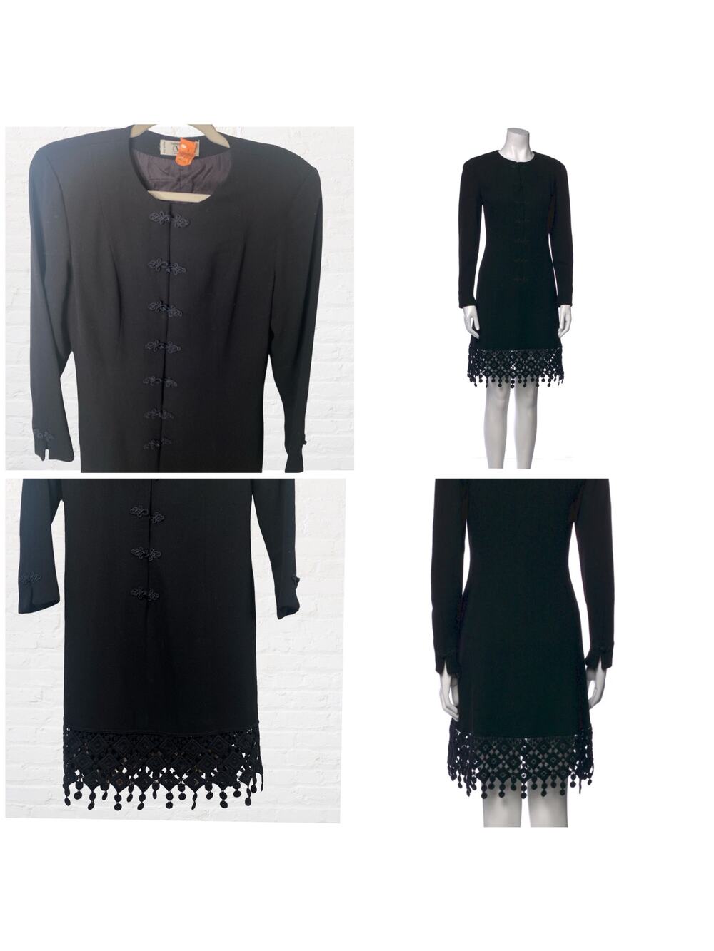 Vintage Valentino black wool dress